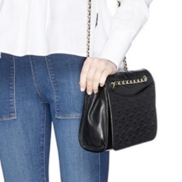 Tory Burch Medium Black Leather Fleming Convertible Shoulder / Crossbody Bag - Picture 2 of 16